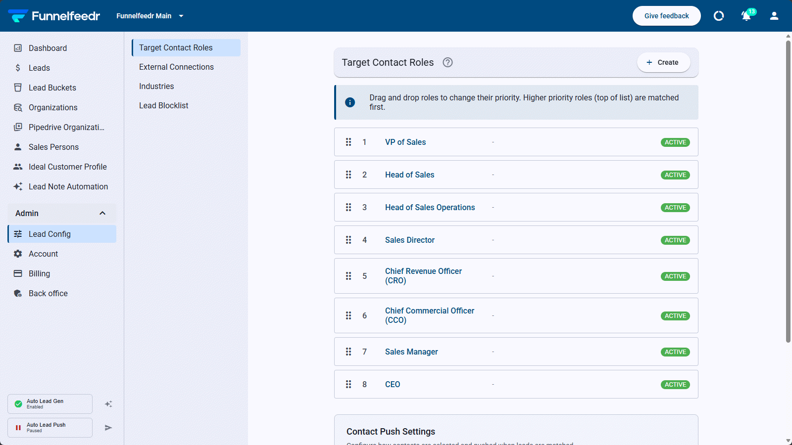 Target Contact Roles